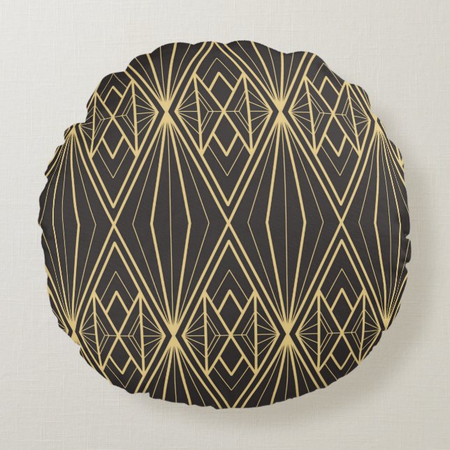 Moderne geometrische tegels patroon rond kussen (Voorkant)