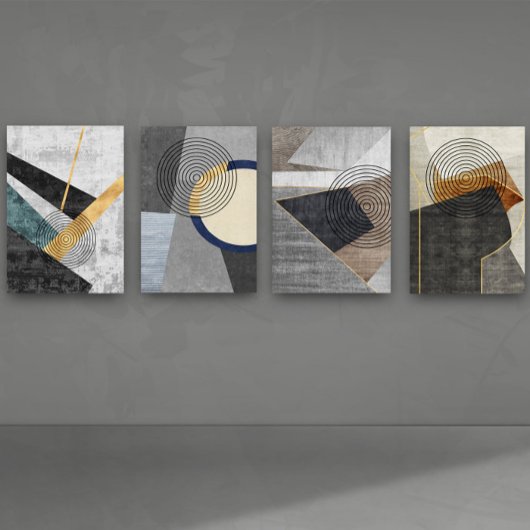 Moderne Geometrische Tekening Muur Art Set Grafisc