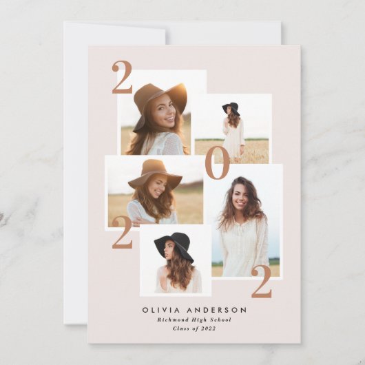 Moderne geometrische terracotta met meerdere foto' aankondiging (Voorkant)