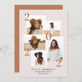 Moderne geometrische terracotta met meerdere foto' aankondiging (Voorkant / Achterkant)