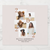 Moderne geometrische terracotta met meerdere foto' sparkling wijnetiket (Enkel label)