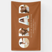 Moderne geometrische terracotta multi-foto afstude spandoek (Verticaal)