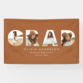 Moderne geometrische terracotta multi-foto afstude spandoek (Horizontaal)