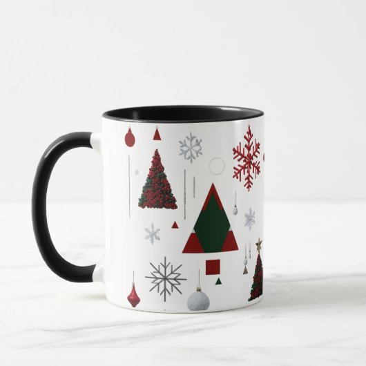Moderne geometrische & traditionele kerstcollage mok (Links)