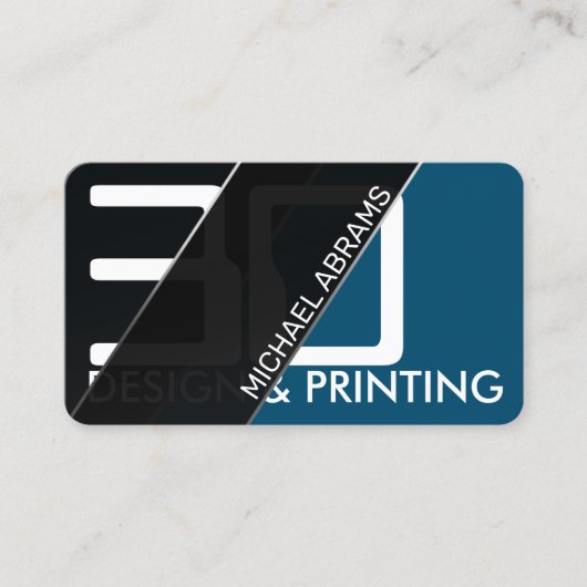 Moderne geometrische transparante blauwe visitekaa visitekaartje (Voorkant)