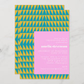 Moderne Geometrische Trendy Dopamine Afstuderen Kaart (Voorkant / Achterkant)