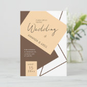 Moderne Geometrische Trouw Uitnodiging (Staand voorkant)