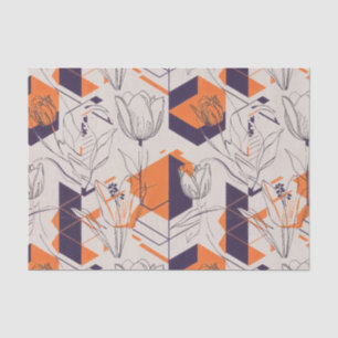 Moderne geometrische tulp lijnkunstpatroon (5) tissuepapier