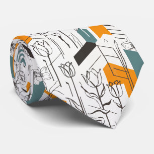 Moderne geometrische tulp lijnkunstpatroon stropdas