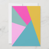 Moderne geometrische turquoise roze graduPartij Kaart (Achterkant)