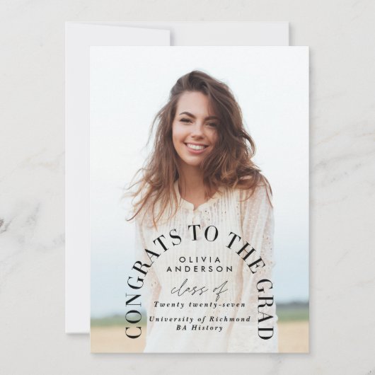 Moderne geometrische typografie foto boog afstuder (Voorkant)