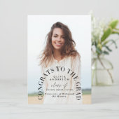 Moderne geometrische typografie foto boog afstuder (Staand voorkant)