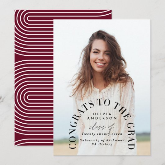 Moderne geometrische typografie foto boog afstuder (Voorkant / Achterkant)