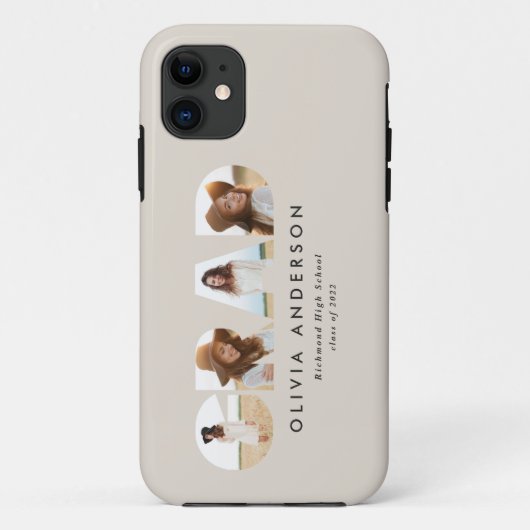 Moderne geometrische typografie foto boog afstuder Case-Mate iPhone case (Achterkant)