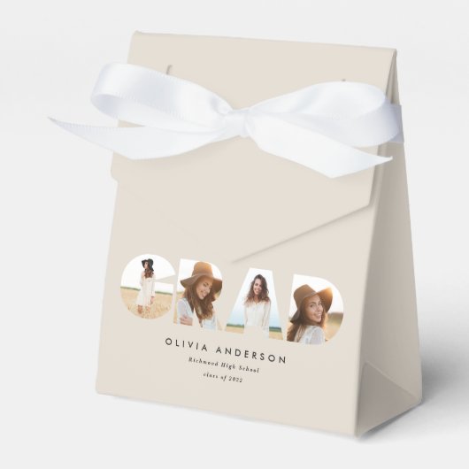 Moderne geometrische typografie fotoboogafstuderen bedankdoosjes (Voorkant Zijde)