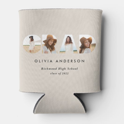 Moderne geometrische typografie fotoboogafstuderen blikjeskoeler (Voorkant)