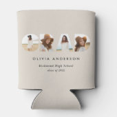 Moderne geometrische typografie fotoboogafstuderen blikjeskoeler (Achterkant)