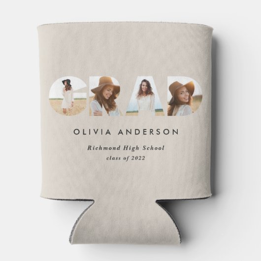 Moderne geometrische typografie fotoboogafstuderen blikjeskoeler (Achterkant)