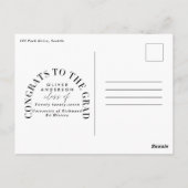 Moderne geometrische typografie fotoboogafstuderen briefkaart (Achterkant)