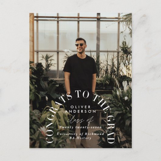 Moderne geometrische typografie fotoboogafstuderen briefkaart (Voorkant)