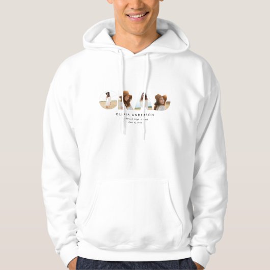 Moderne geometrische typografie fotoboogafstuderen hoodie (Voorkant)