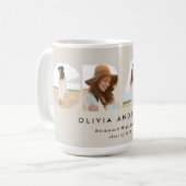 Moderne geometrische typografie fotoboogafstuderen koffiemok (Voorkant links)