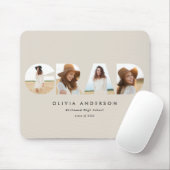 Moderne geometrische typografie fotoboogafstuderen muismat (Met muis)