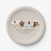 Moderne geometrische typografie fotoboogafstuderen papieren bordje (Voorkant)