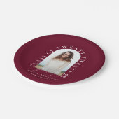 Moderne geometrische typografie fotoboogafstuderen papieren bordje (Gekanteld)