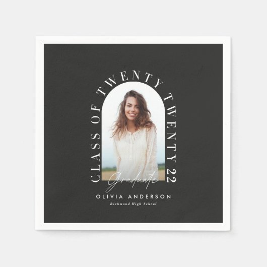 Moderne geometrische typografie fotoboogafstuderen servet (Voorkant)