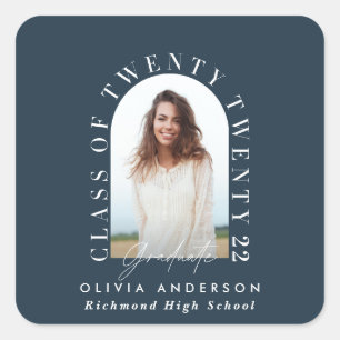 Moderne geometrische typografie fotoboogafstuderen vierkante sticker