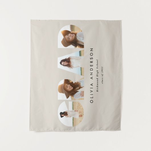 Moderne geometrische typografie fotoboogafstuderen wandkleed (Voorkant)