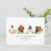 Moderne geometrische typografie multi-foto afstude aankondiging (Staand voorkant)