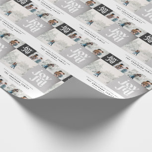 Moderne geometrische typografie Zilver kerst Cadeaupapier