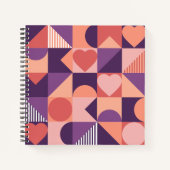 Moderne geometrische valentijn notebook notitieboek (Voorkant)