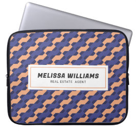Moderne geometrische vergrendelde patroon laptop sleeve