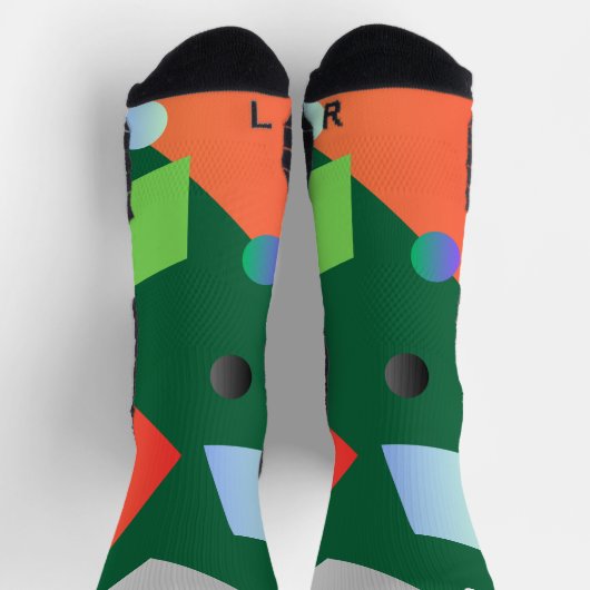 Moderne geometrische verloopkleur Groen Sokken (Top)