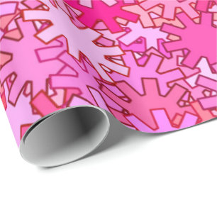 Moderne geometrische versnellingen, Fuchsia en roz Cadeaupapier