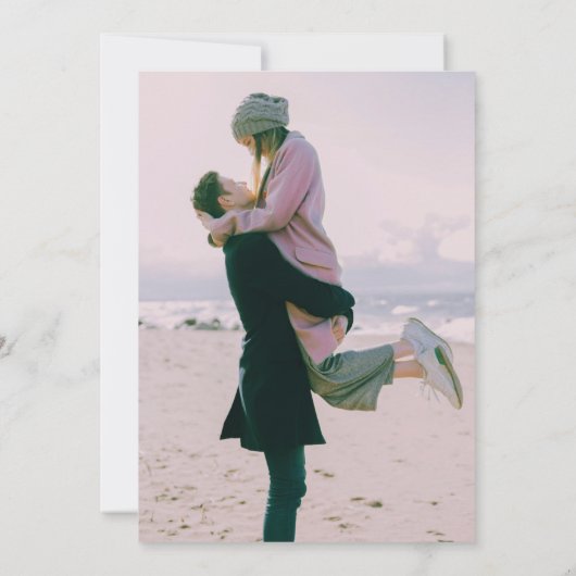 Moderne geometrische vervaagde foto bruiloft kaart (Achterkant)