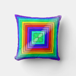 Moderne Geometrische Vierkante Regenboog Patroon, Kussen