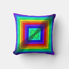 Moderne geometrische vierkante regenboogpatroon, g kussen