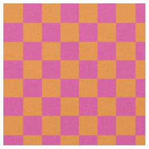 Moderne geometrische vierkanten roze Sinaasappel g Stof