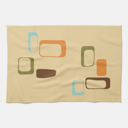 Moderne geometrische vierkanten uit de Middeleeuws Theedoek (Horizontaal)