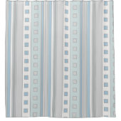 Moderne geometrische vierkantjes en strips, Zee gl Douchegordijn (Voorkant)