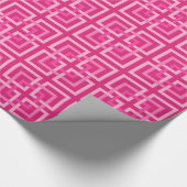 Moderne geometrische vierkantjes, Fuchsia en Light Cadeaupapier (Hoek)