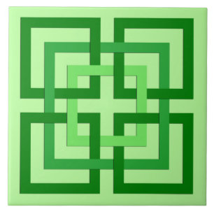 Moderne geometrische vierkantjes, mint Green en Em Tegeltje