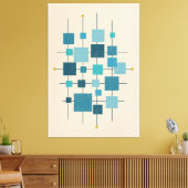 Moderne geometrische vierkantjes uit het midden va canvas afdruk (Insitu (Woonkamer))