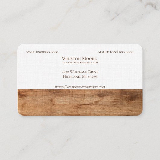 Moderne Geometrische Visitekaartjes van hout (Achterkant)