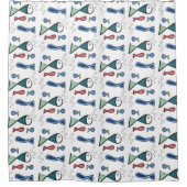 Moderne geometrische vispatronen douchegordijn (Voorkant)