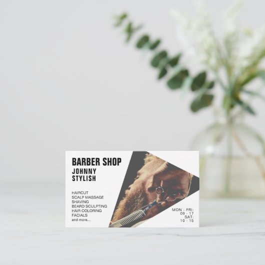 Moderne geometrische vorm afbeelding visitekaartje (Staand voorkant)